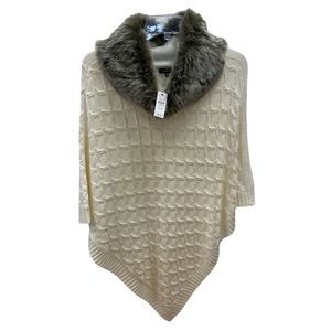 NWT TALBOTS FUR LINNED PONCHO Sz S
